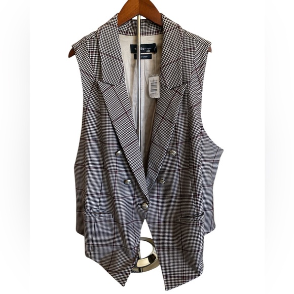 TORRID STUDIO VEST Ponte Buttoned Tailored Houndstooth Suit Vest 4 (4X) casual - Picture 4 of 13